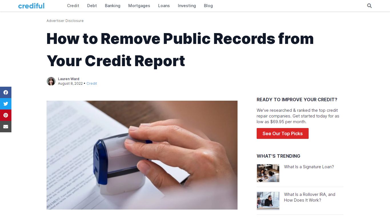 How to Get a Public Record Removed from Your Credit Report