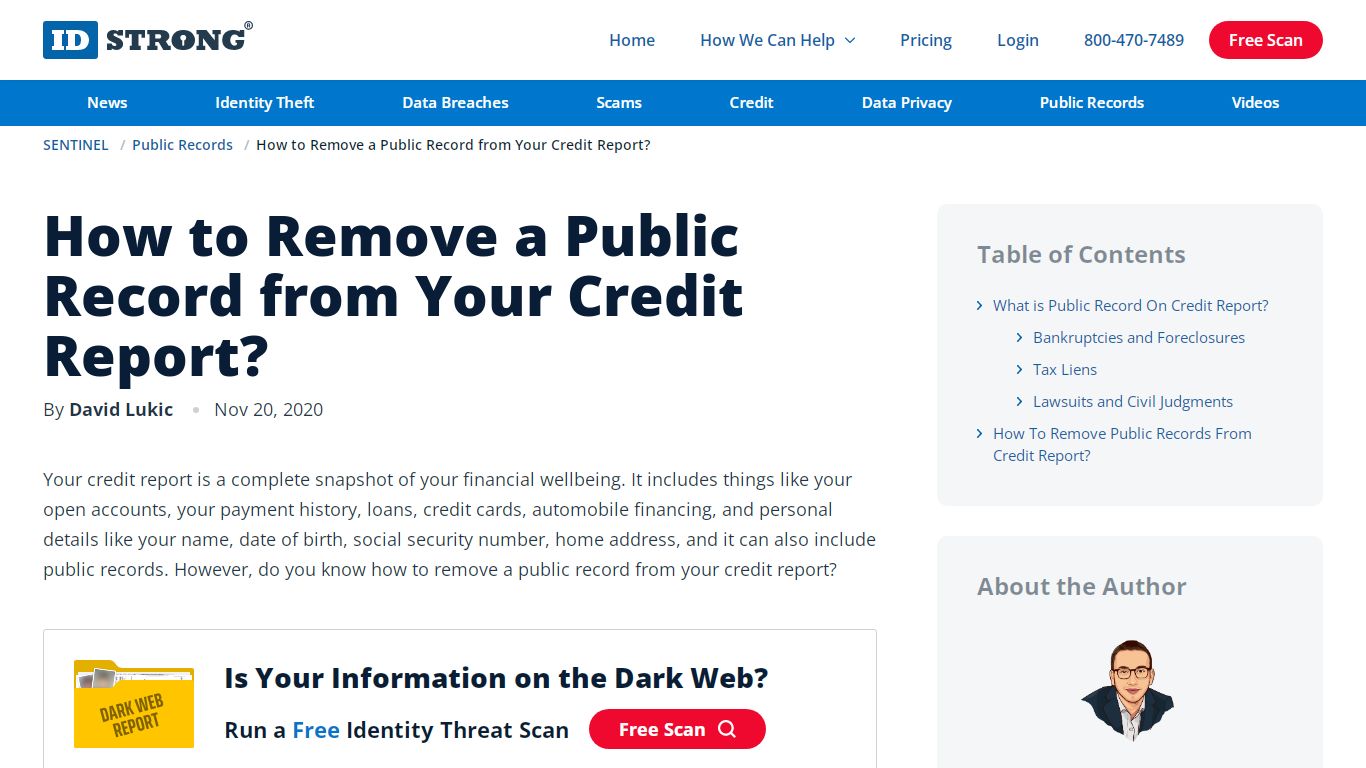 How To Remove Public Records From Credit Report? - IDStrong