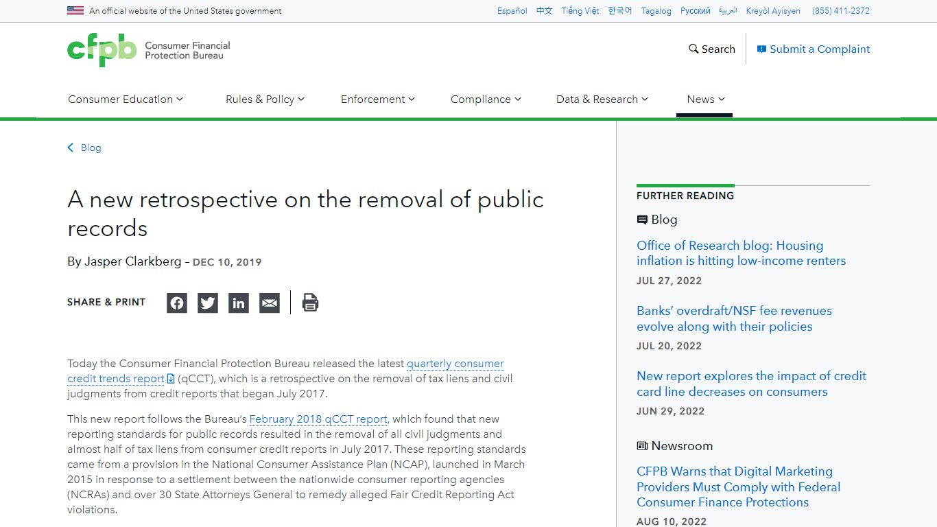 A new retrospective on the removal of public records ...